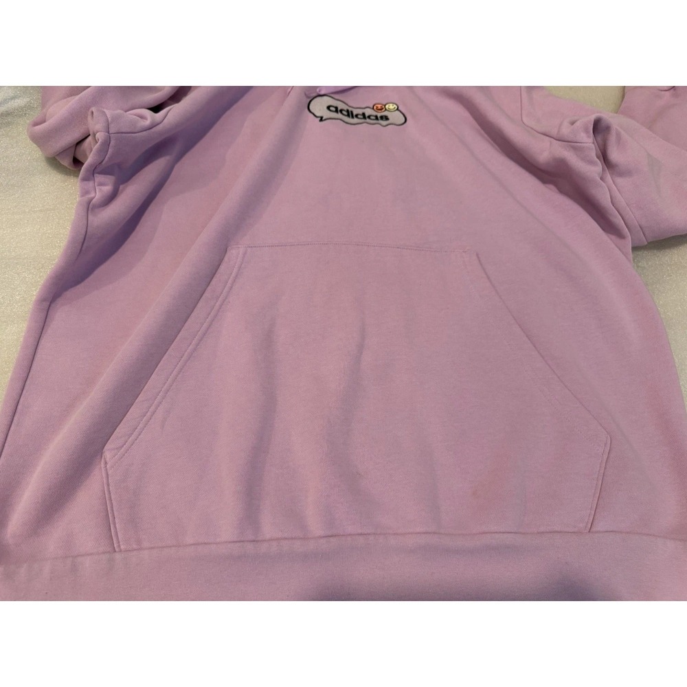 Adidas Men's Sweatshirt Emoji Hoodie Smiley Face Size Small Purple Pink 2XL - Picture 5 of 14